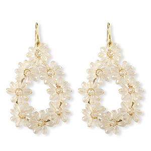 Pendientes faceteados gota Dorado-transparente