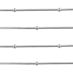 Fornituras Acero Inox cadena jasseron serpiente con bola Plateado