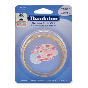 Beadalon Hilo estilo Alem&aacute;n semirredondo Calibre 20 Dorado