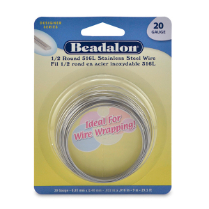 Beadalon Hilo estilo Alem&aacute;n semirredondo Calibre 20 Plateado