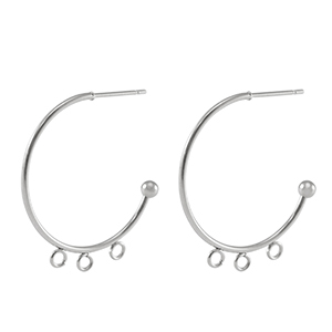 Pendientes Acero Inox criolla Plateado