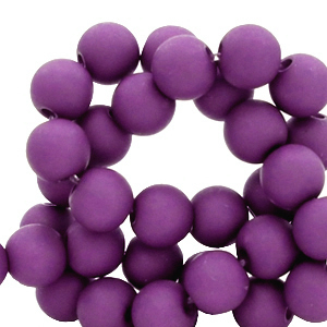 Abalorios acr&iacute;licos 4 mm P&uacute;rpura cereza oscuro