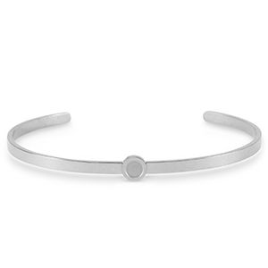 Pulseras Piedra de Nacimiento con engaste de acero inoxidable para SS16 base plana Plateado