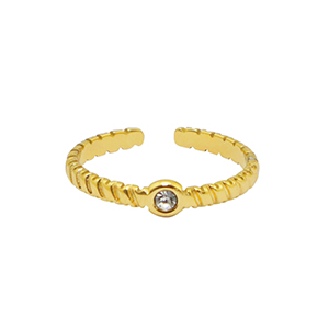 Anillos Acero Inox cristal Dorado