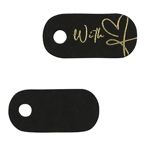 Tarjetas para joyer&iacute;a "with" love Negro