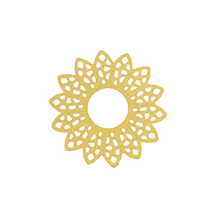 Colgantes Acero Inox bohemios flor Dorado