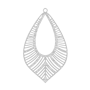 Colgantes Acero Inox bohemios hoja Plateado