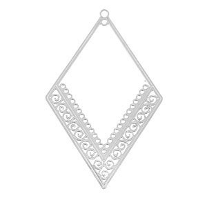 Colgantes Acero Inox bohemios rombo Plateado