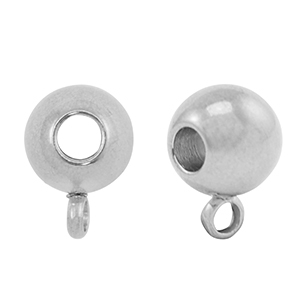 Abalorios Acero Inox con anilla 8mm Plateado