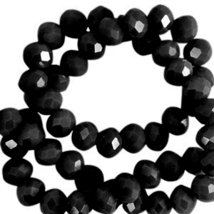 Abalorios faceteados disco 6x4mm Negro