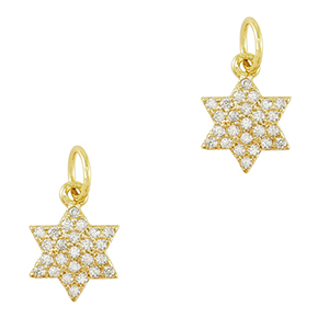 Metal TQ lat&oacute;n colgante zirconia Estrella Dorado