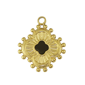 Colgantes Acero Inox flor Dorado /