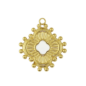 Colgantes Acero Inox flor Dorado /