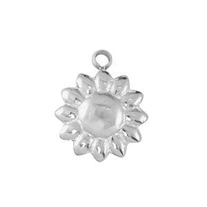 Colgantes Acero Inox flor Plateado