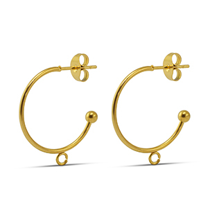 Pendientes Acero Inox 20mm Dorado