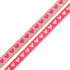 Cinta con texto corazon Fucsia-rosa claro