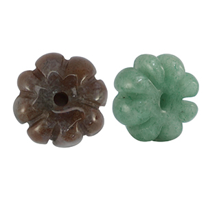 Piedras Naturales abalorios &Aacute;gata flor Multicolor verde naranja