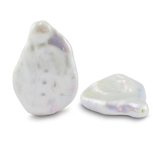 BQ Perlas de agua dulce gota Blanco natural