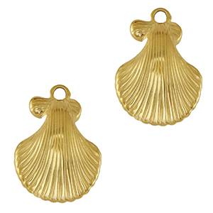 Colgantes Acero Inox concha Dorado