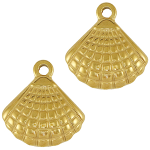 Colgantes Acero Inox concha Dorado