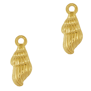Colgantes Acero Inox concha Dorado
