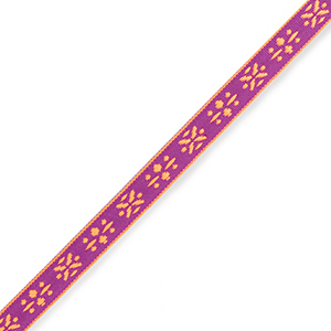 Cinta con texto flores P&uacute;rpura-naranja ne&oacute;n