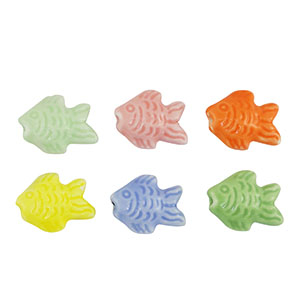 Abalorios de cer&aacute;mica pez Multicolor