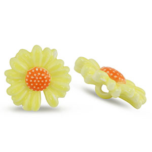 Abalorios de cer&aacute;mica flor Amarillo-naranja