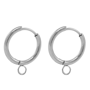 Pendientes Acero Inox criolla 18mm Plateado
