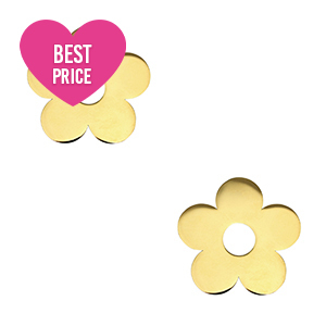 Colgantes Acero Inox flor Dorado