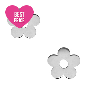 Colgantes Acero Inox flor Plateado