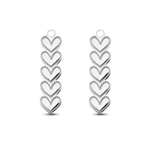 Colgantes Acero Inox coraz&oacute;n Plateado