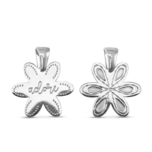 Colgantes Acero Inox flor Plateado