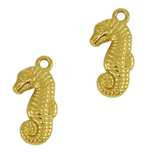 Colgantes Acero Inox caballo de mar Dorado