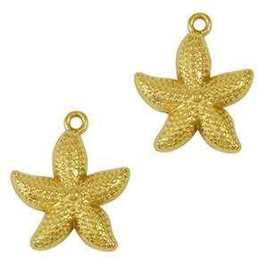 Colgantes Acero Inox estrella de mar Dorado