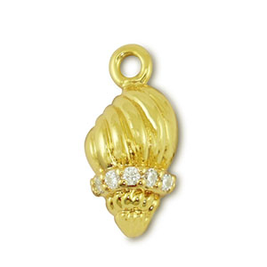 Metal TQ lat&oacute;n colgante concha Dorado