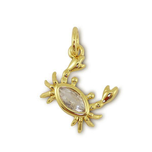 Metal TQ lat&oacute;n colgante cangrejo Dorado