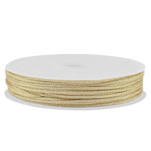Hilo macram&eacute; trenzado 0,8mm Dorado claro met&aacute;lico