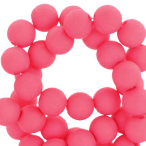 Abalorios acr&iacute;licos 6 mm Rosa ne&oacute;n