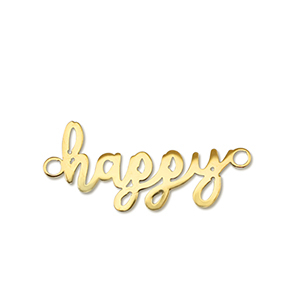 Colgantes Acero Inox entrepieza ''happy'' Dorado