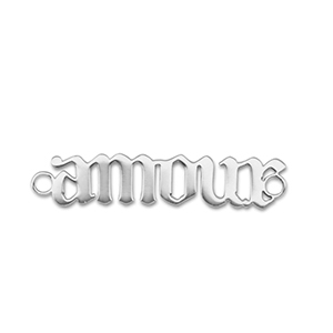 Colgantes Acero Inox entrepieza ''amour'' Plateado