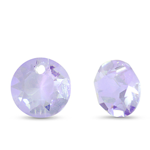 Colgantes de cristal redondos P&uacute;rpura claro