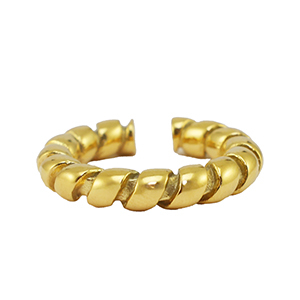 Anillos Acero Inox retorcido Dorado