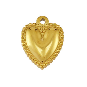 Colgantes Acero Inox coraz&oacute;n Dorado