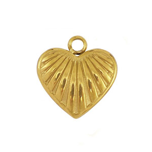 Colgantes Acero Inox coraz&oacute;n Dorado