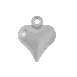 Colgantes Acero Inox coraz&oacute;n Plateado