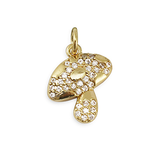 Metal TQ lat&oacute;n colgante zirconia seta Dorado