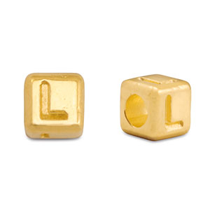 Abalorios letras met&aacute;licos DQ L Dorado (sin n&iacute;quel)