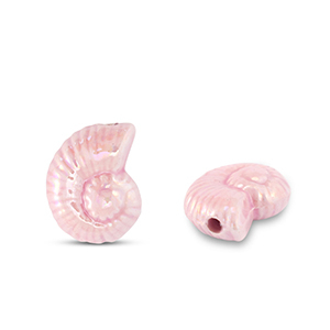 Abalorios de cer&aacute;mica griega DQ conchas Rosa beb&eacute;