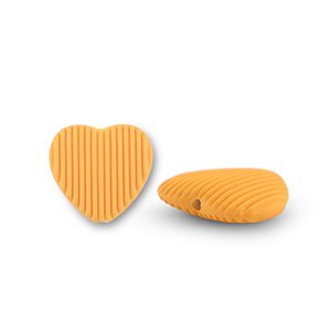 Abalorios acr&iacute;licos coraz&oacute;n Naranja